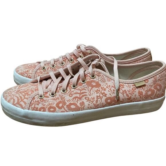 KEDS X‎ Rifle Paper Co. Women's 9 Kickstart Tapestry Tex In Peach Pink Floral - Picture 3 of 8